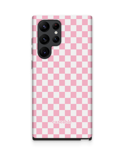 Pink Checkerboard Premium Handyhülle Samsung Galaxy S22 Ultra 5G