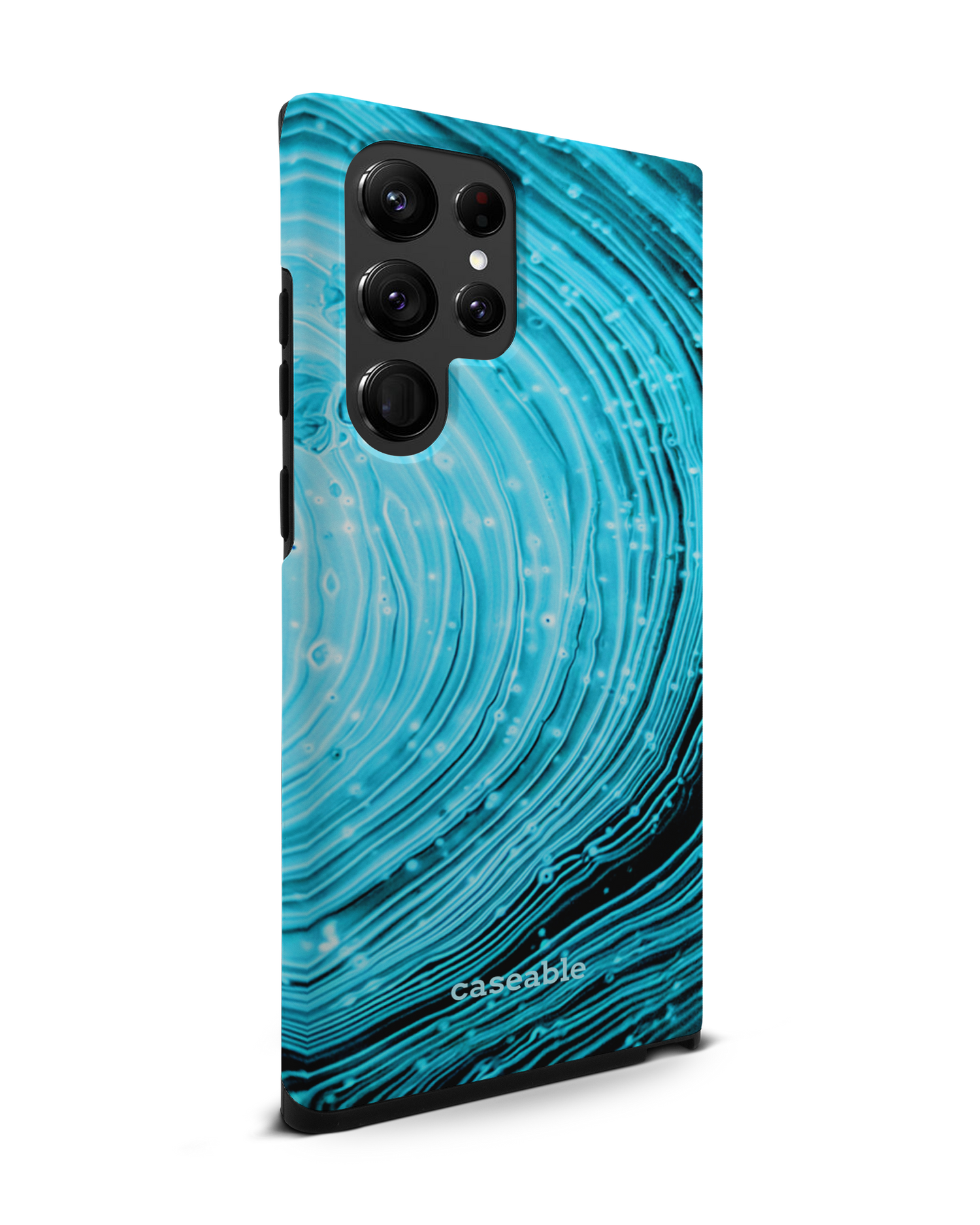 Turquoise Ripples Premium Handyhülle Samsung Galaxy S22 Ultra 5G