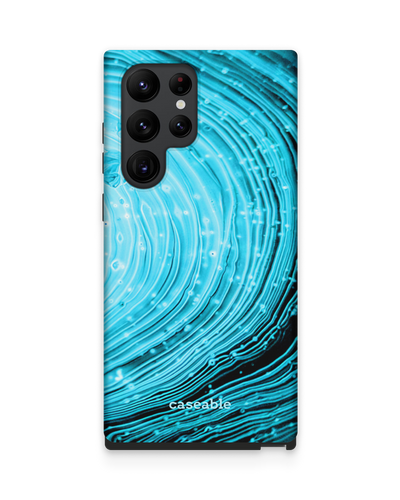 Turquoise Ripples Premium Handyhülle Samsung Galaxy S22 Ultra 5G