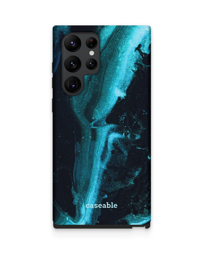 Deep Turquoise Sparkle Premium Handyhülle Samsung Galaxy S22 Ultra 5G