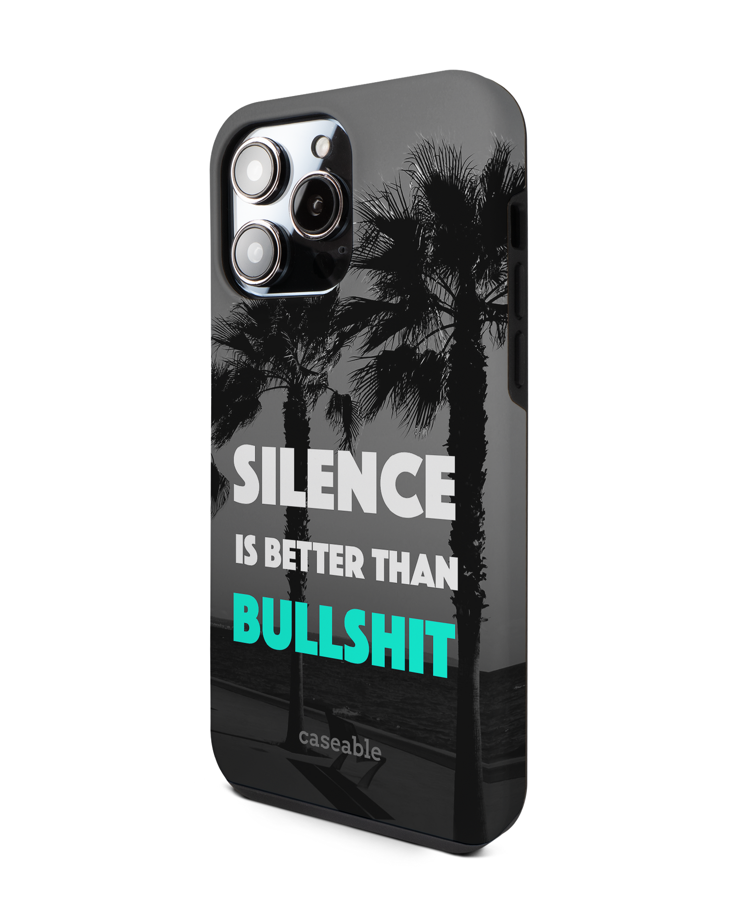 Silence is Better Premium Handyhülle für Apple iPhone 14 Pro Max: Seitenansicht rechts