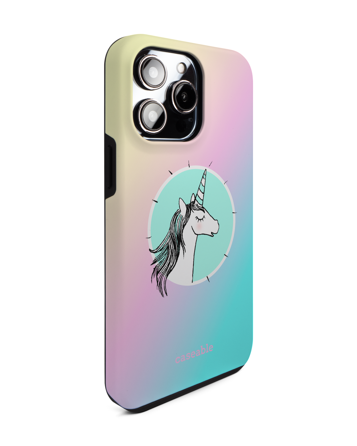 Happiness Unicorn Premium Handyhülle für Apple iPhone 14 Pro Max: Seitenansicht links