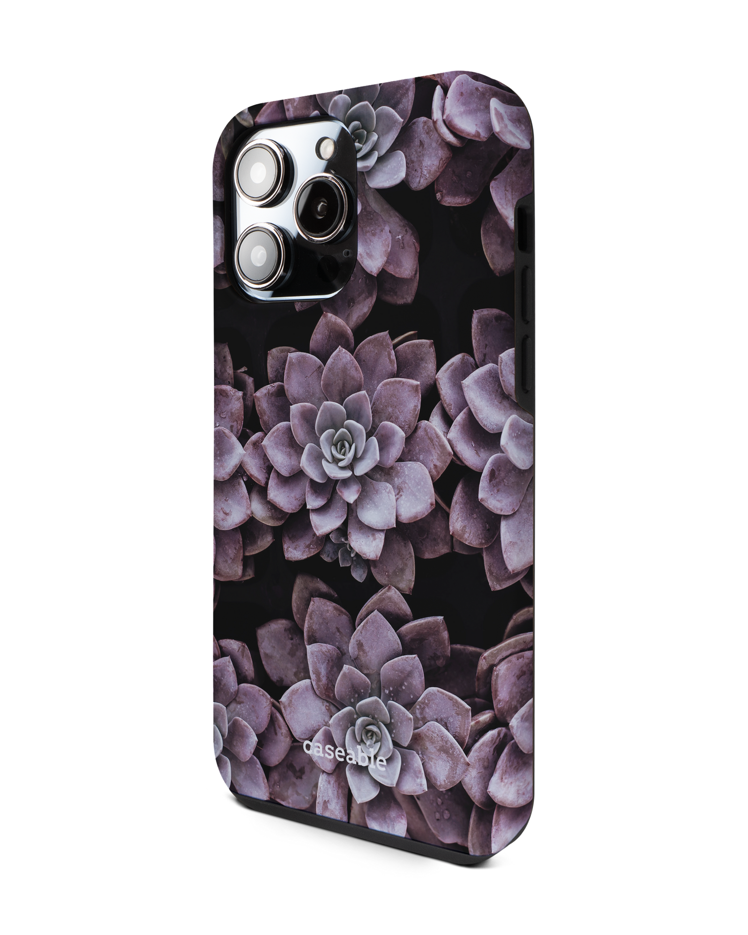 Purple Succulents Premium Handyhülle für Apple iPhone 14 Pro Max: Seitenansicht rechts
