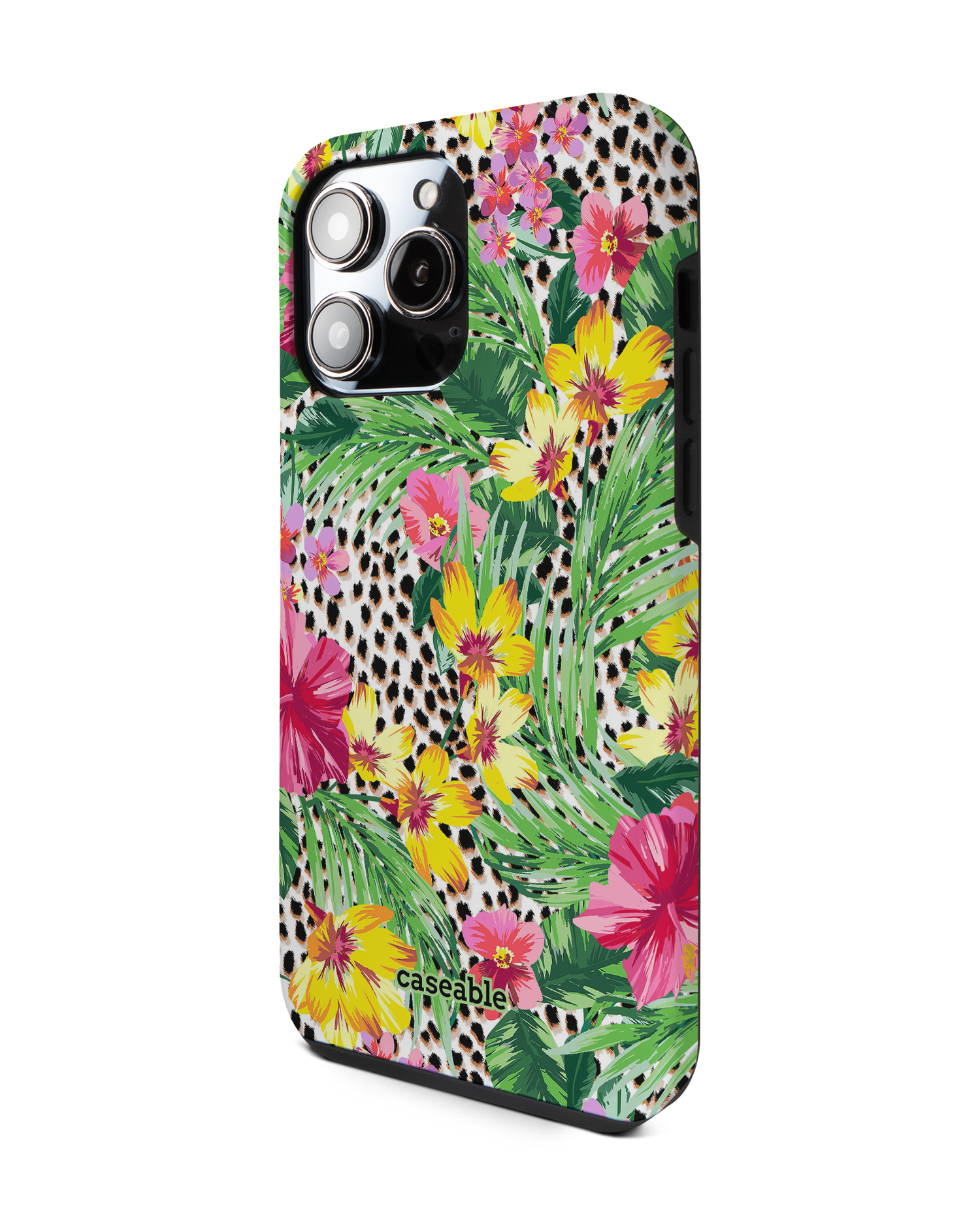 Tropical Cheetah Premium Handyhülle für Apple iPhone 14 Pro Max: Seitenansicht rechts