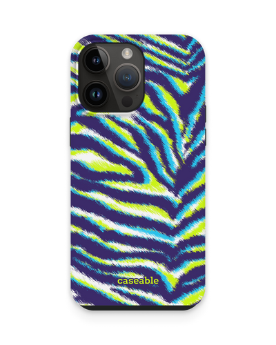 Neon Zebra Premium Handyhülle für Apple iPhone 14 Pro Max
