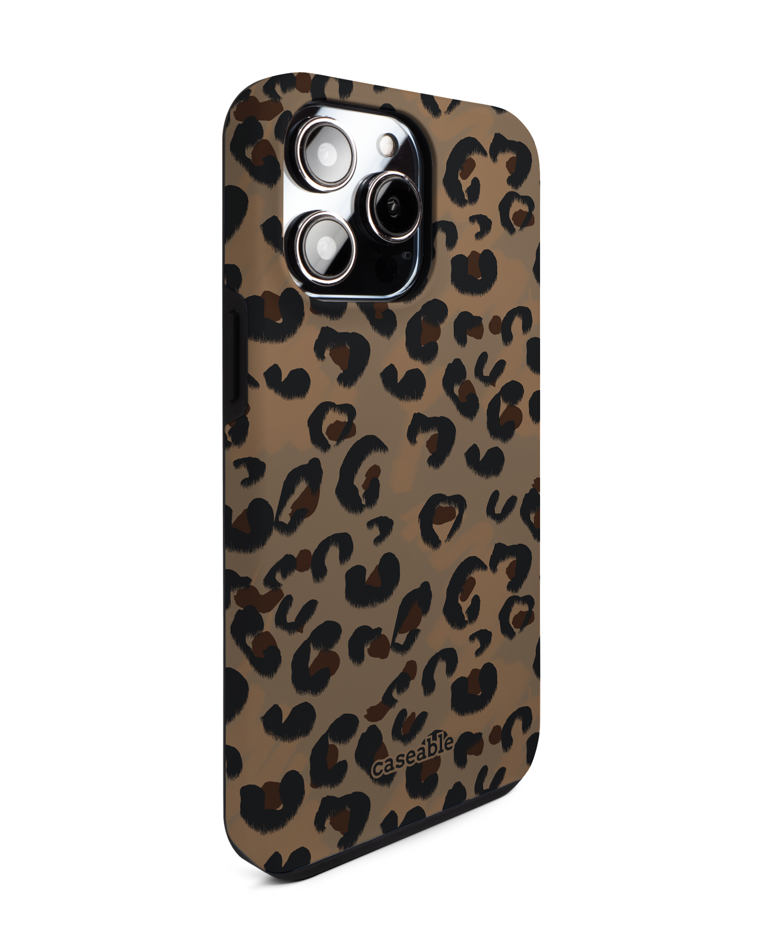 Leopard Repeat Premium Handyhülle für Apple iPhone 14 Pro Max: Seitenansicht links