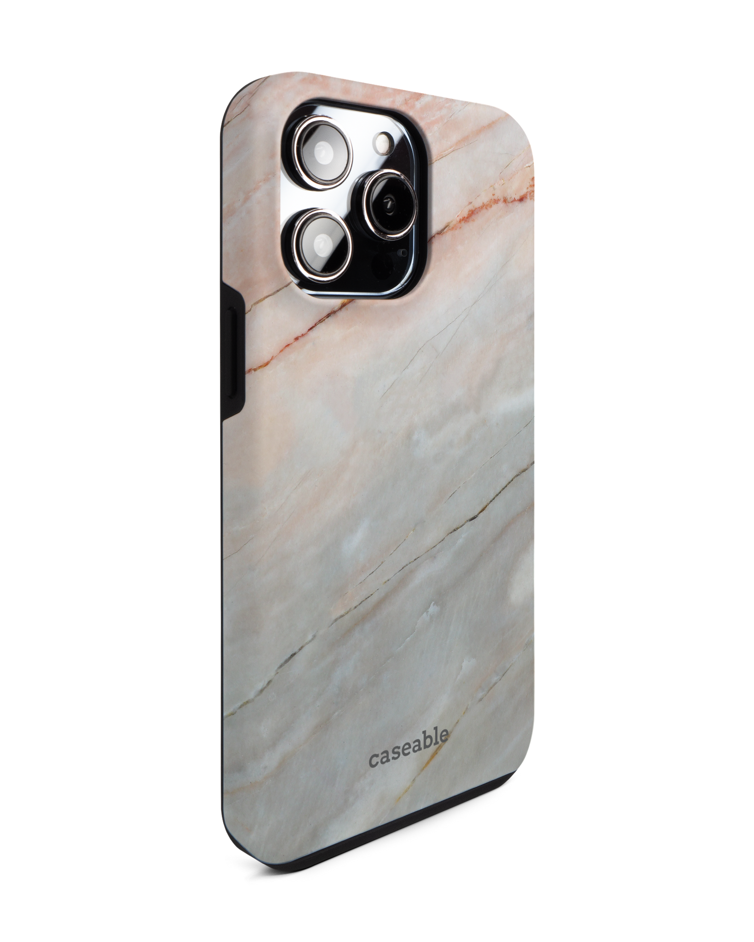 Mother of Pearl Marble Premium Handyhülle für Apple iPhone 14 Pro Max: Seitenansicht links