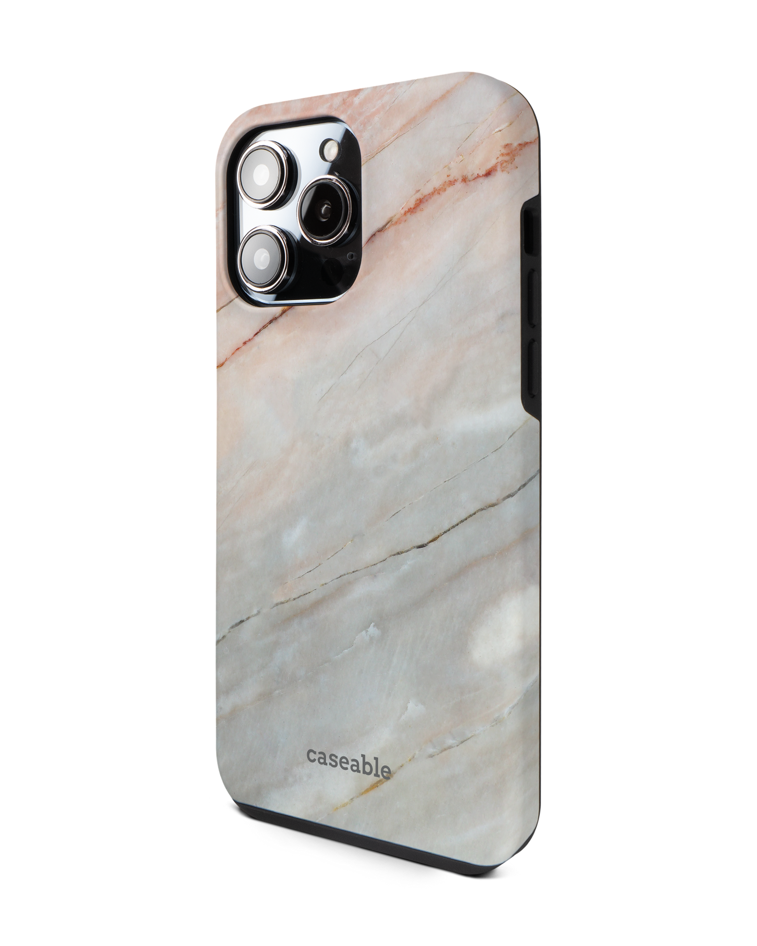 Mother of Pearl Marble Premium Handyhülle für Apple iPhone 14 Pro Max: Seitenansicht rechts
