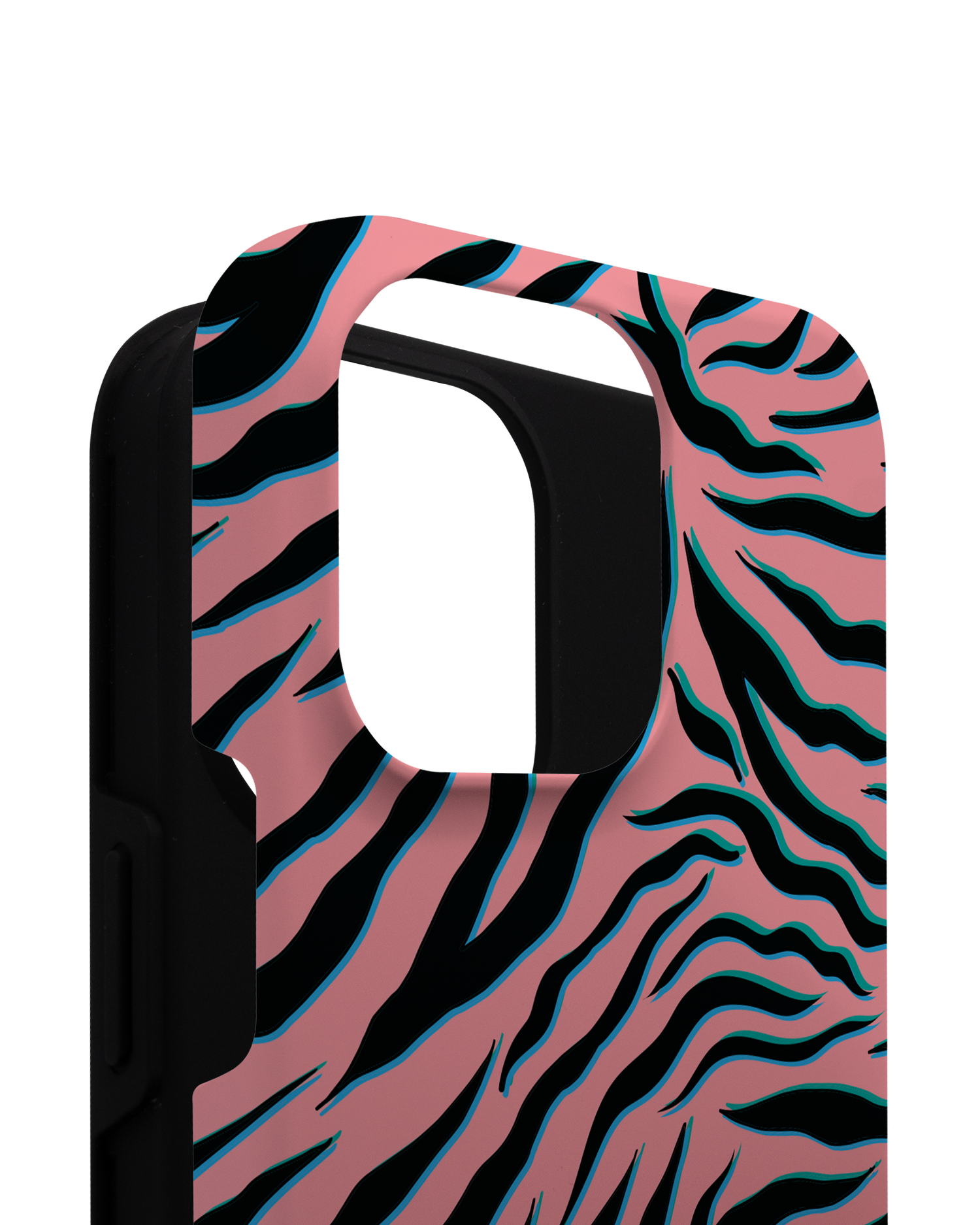 Pink Zebra Premium Handyhülle für Apple iPhone 14 Pro Max besteht aus 2 Teilen