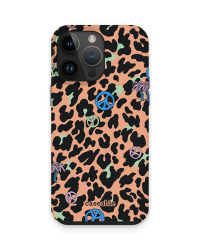 Leopard Peace Palms Premium Handyhülle für Apple iPhone 15 Pro Max