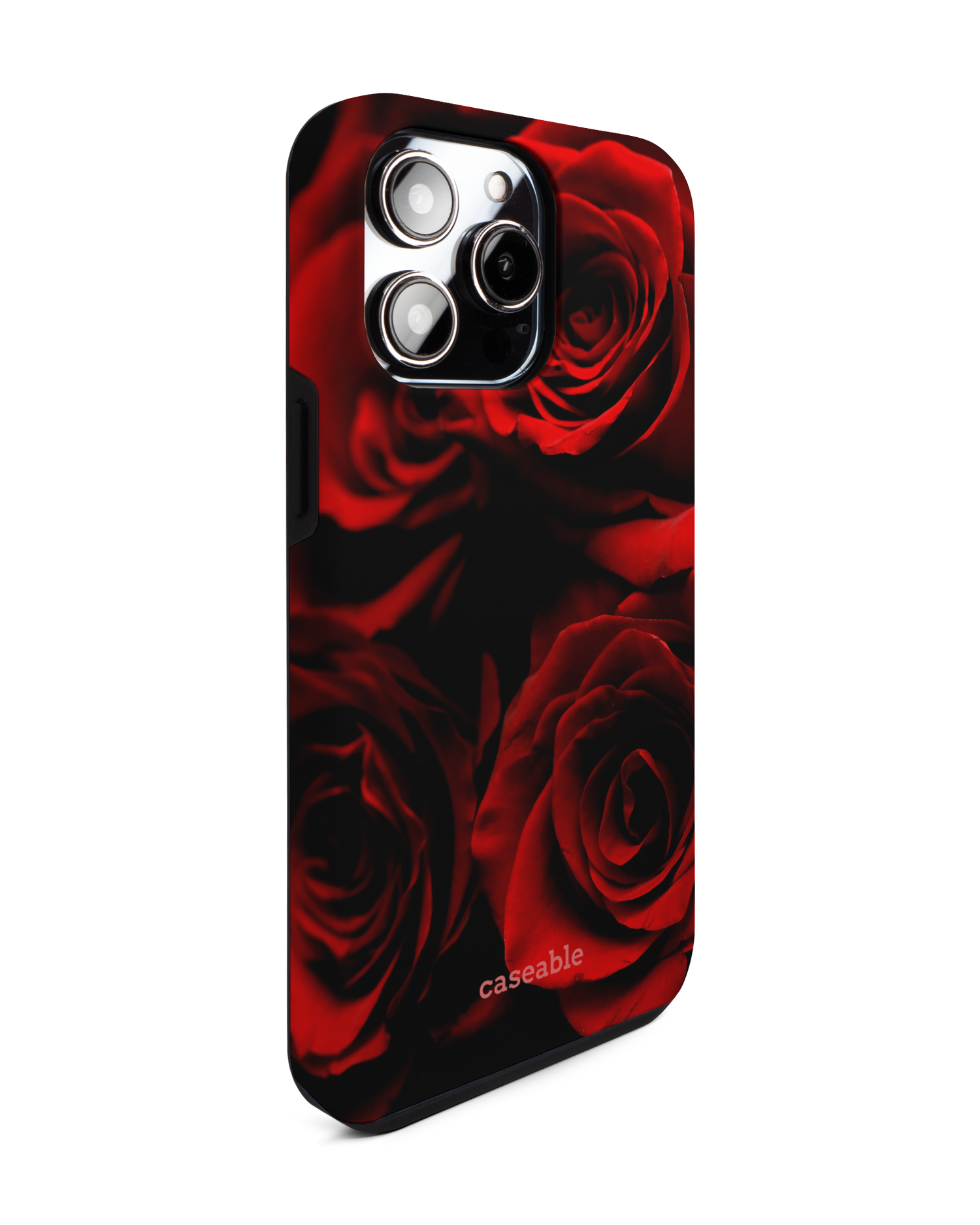 Red Roses Premium Handyhülle für Apple iPhone 14 Pro Max: Seitenansicht links