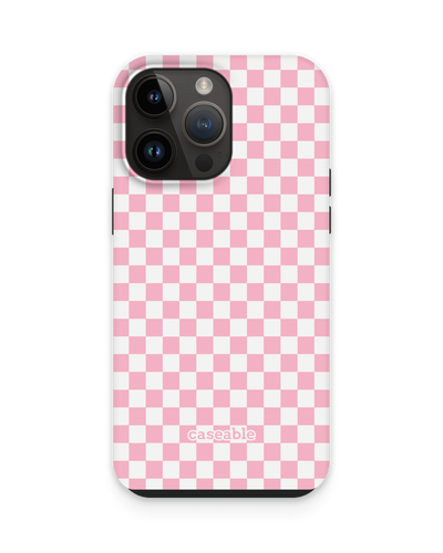 Pink Checkerboard Premium Handyhülle für Apple iPhone 14 Pro Max