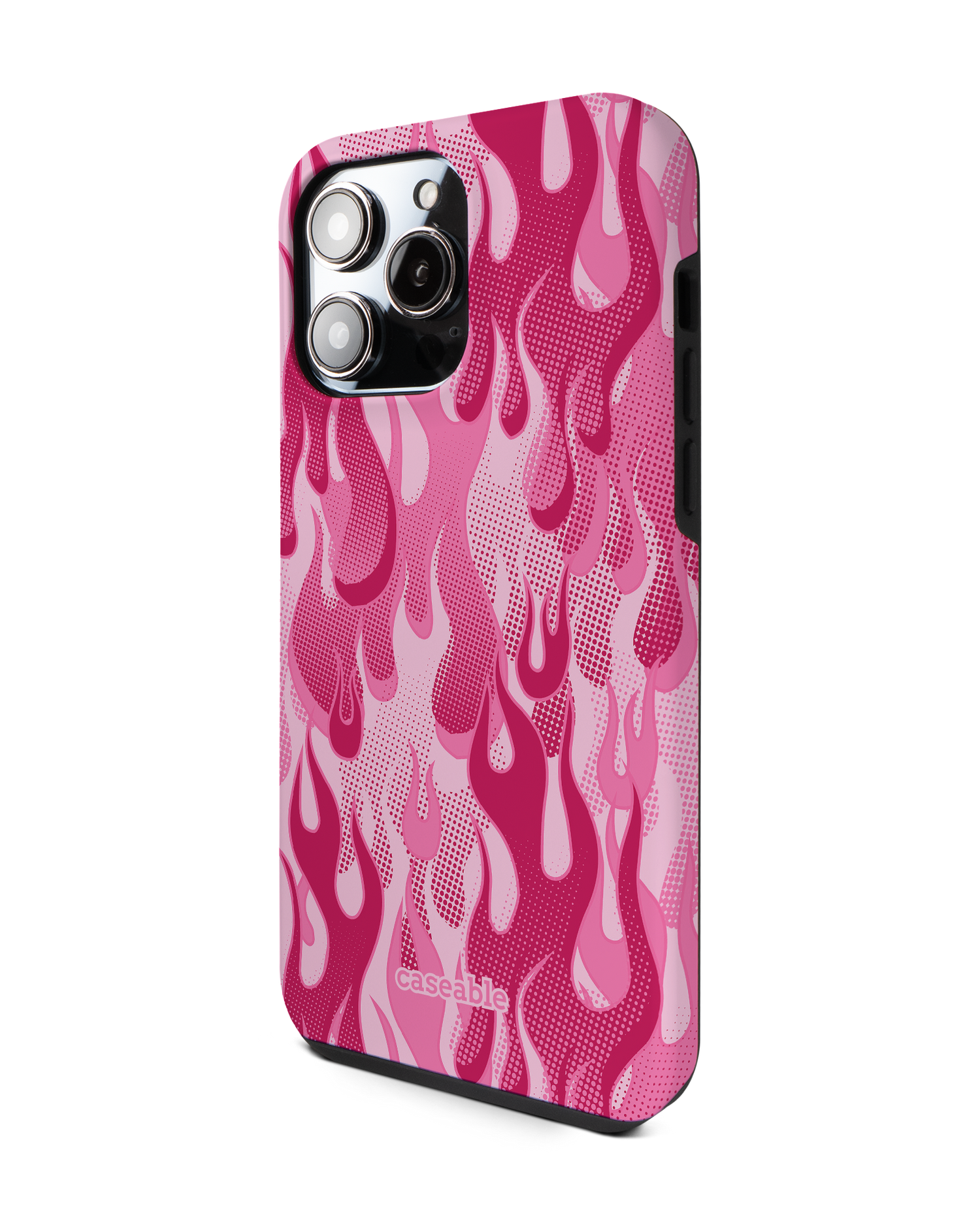 Pink Flames Premium Handyhülle für Apple iPhone 14 Pro Max: Seitenansicht rechts