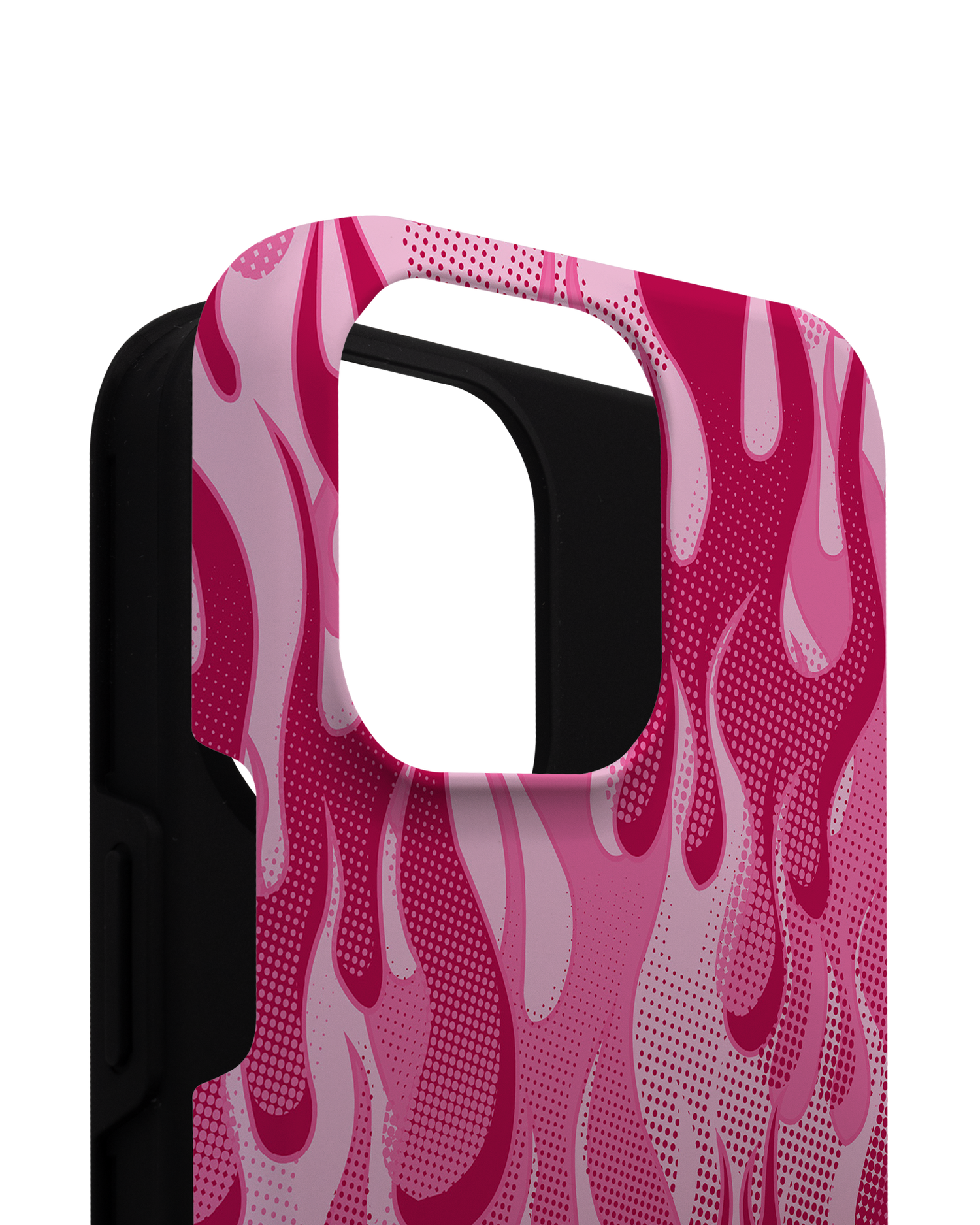 Pink Flames Premium Handyhülle für Apple iPhone 14 Pro Max besteht aus 2 Teilen
