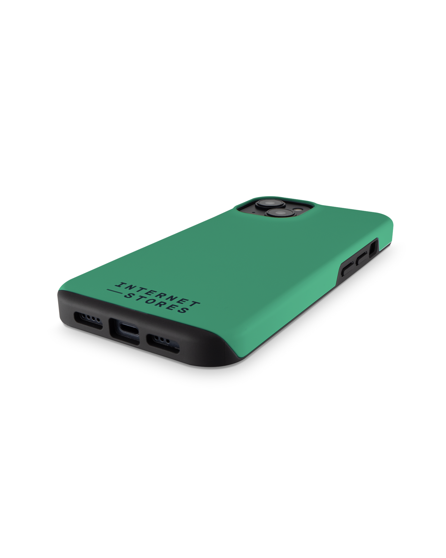 ISG Neon Green Premium Handyhülle für Apple iPhone 14: Smartphone liegend