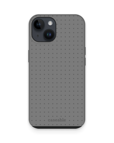 Dot Grid Grey Premium Handyhülle für Apple iPhone 15