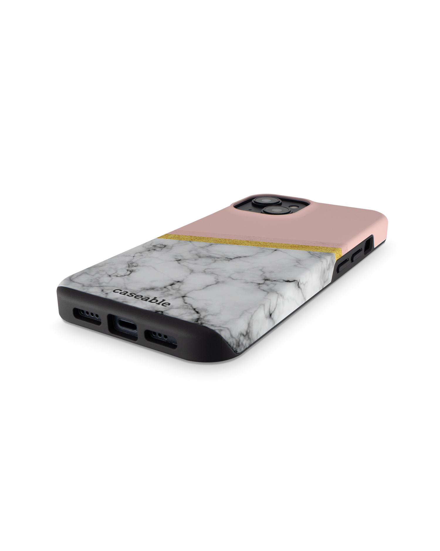 Marble Slice Premium Handyhülle für Apple iPhone 14: Smartphone liegend
