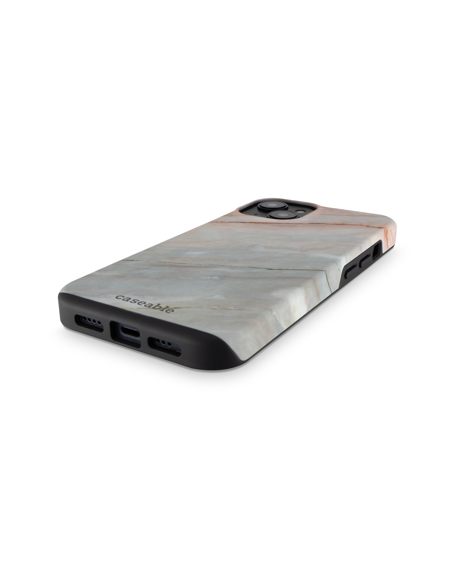 Mother of Pearl Marble Premium Handyhülle für Apple iPhone 14: Smartphone liegend