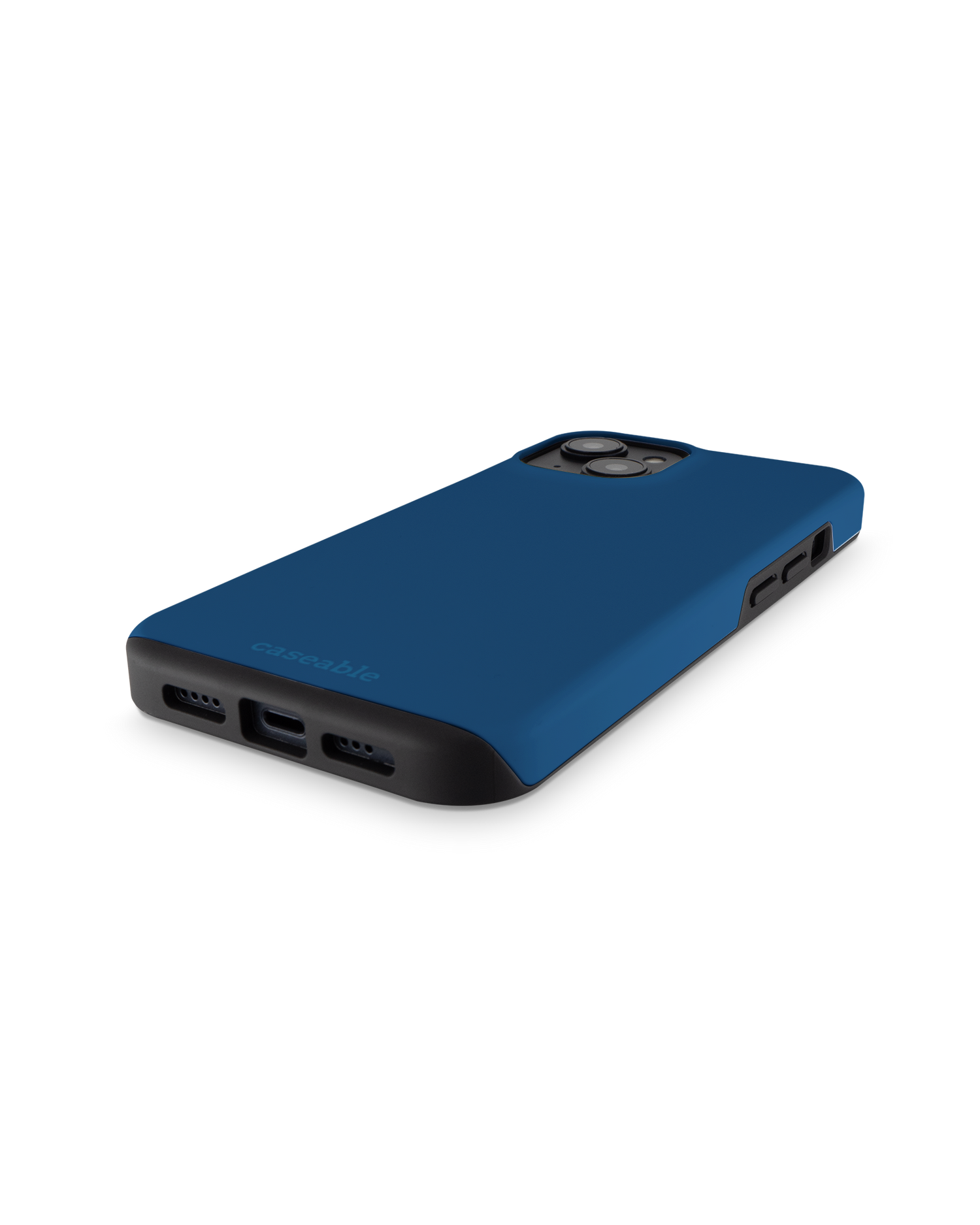 CLASSIC BLUE Premium Handyhülle für Apple iPhone 14: Smartphone liegend