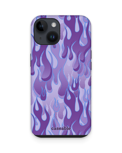Purple Flames Premium Handyhülle für Apple iPhone 14