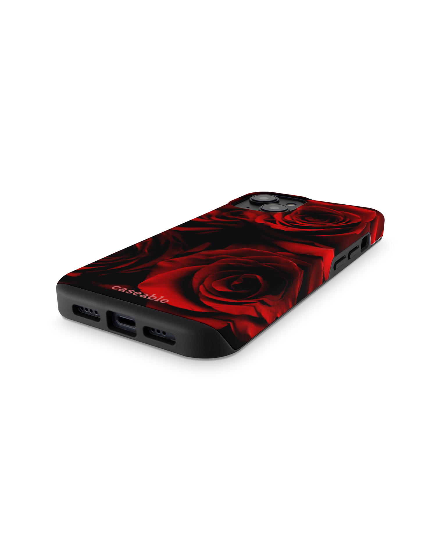 Red Roses Premium Handyhülle für Apple iPhone 14: Smartphone liegend