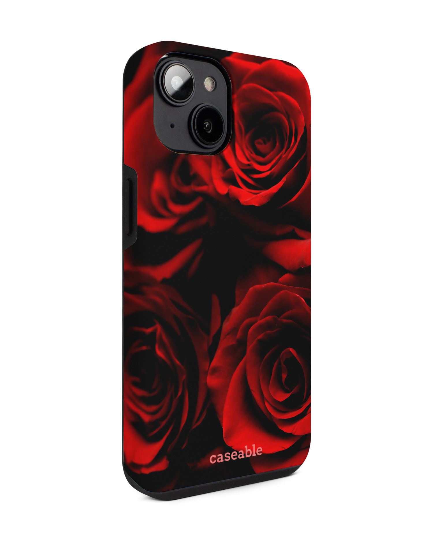Red Roses Premium Handyhülle für Apple iPhone 14: Seitenansicht links