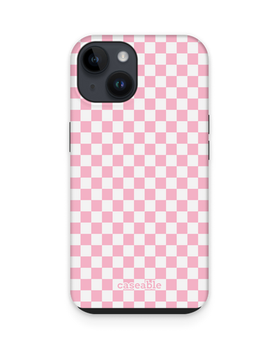 Pink Checkerboard Premium Handyhülle für Apple iPhone 14