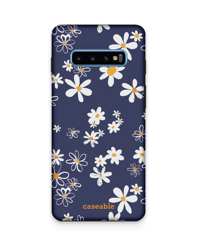Navy Daisies Premium Handyhülle Samsung Galaxy S10 Plus