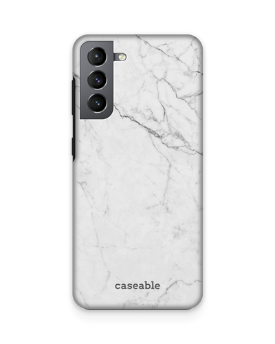 White Marble Premium Handyhülle Samsung Galaxy S21