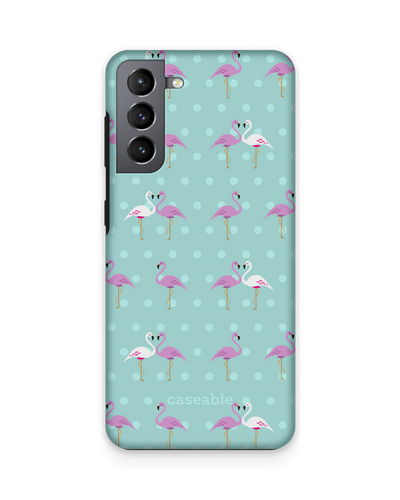 Two Flamingos Premium Handyhülle Samsung Galaxy S21