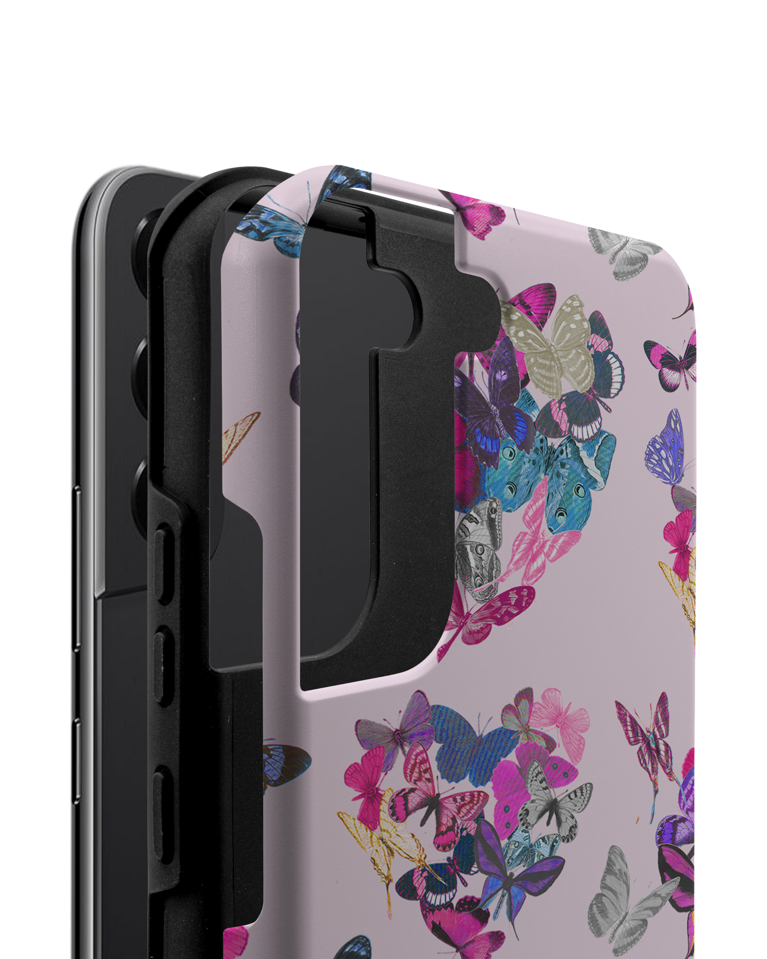 Butterfly Love Premium Handyhülle Samsung Galaxy S22 5G besteht aus 2 Teilen