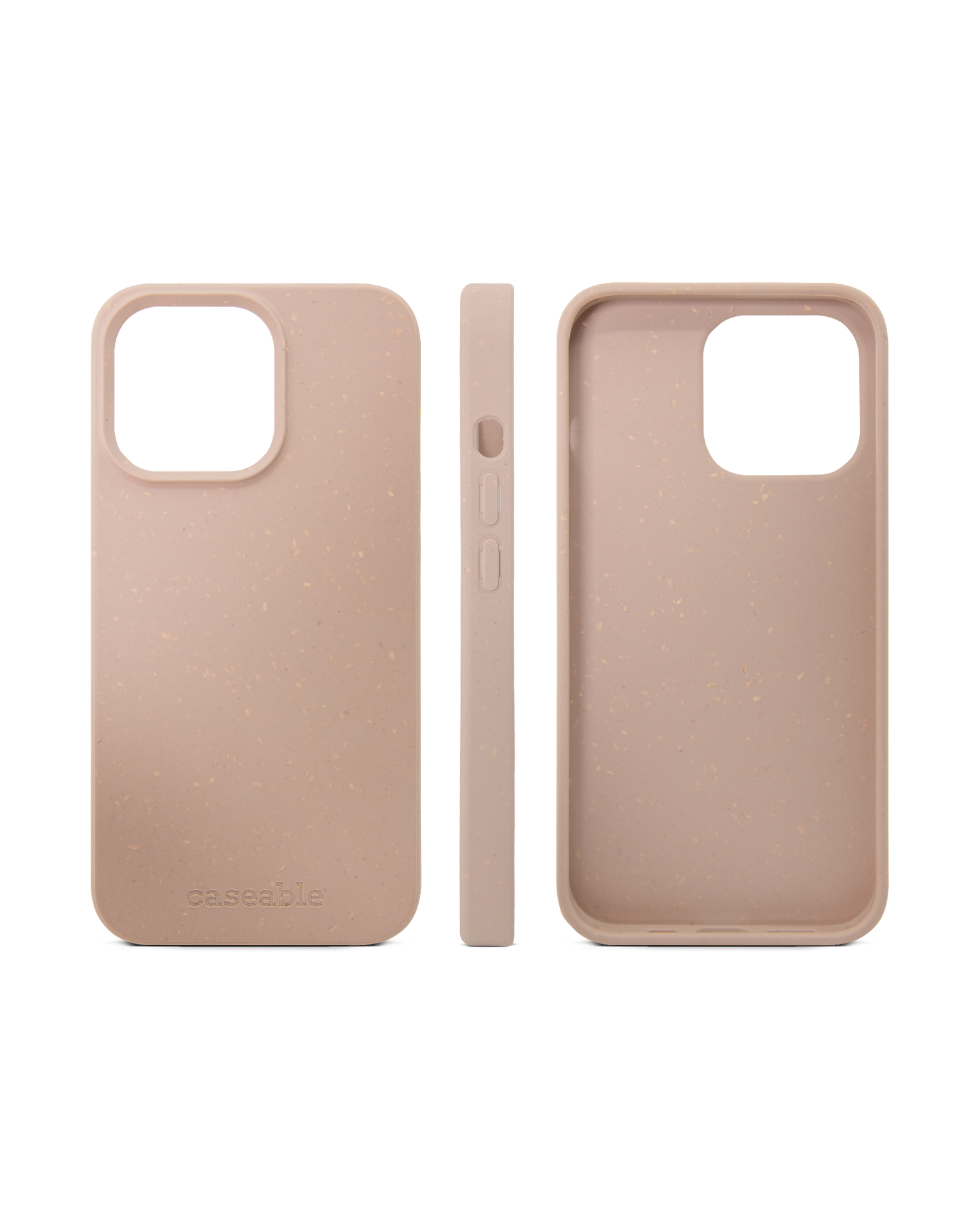 Sandfarbene Nachhaltige Handyhülle für Apple iPhone 13 Pro: Seitenansichten