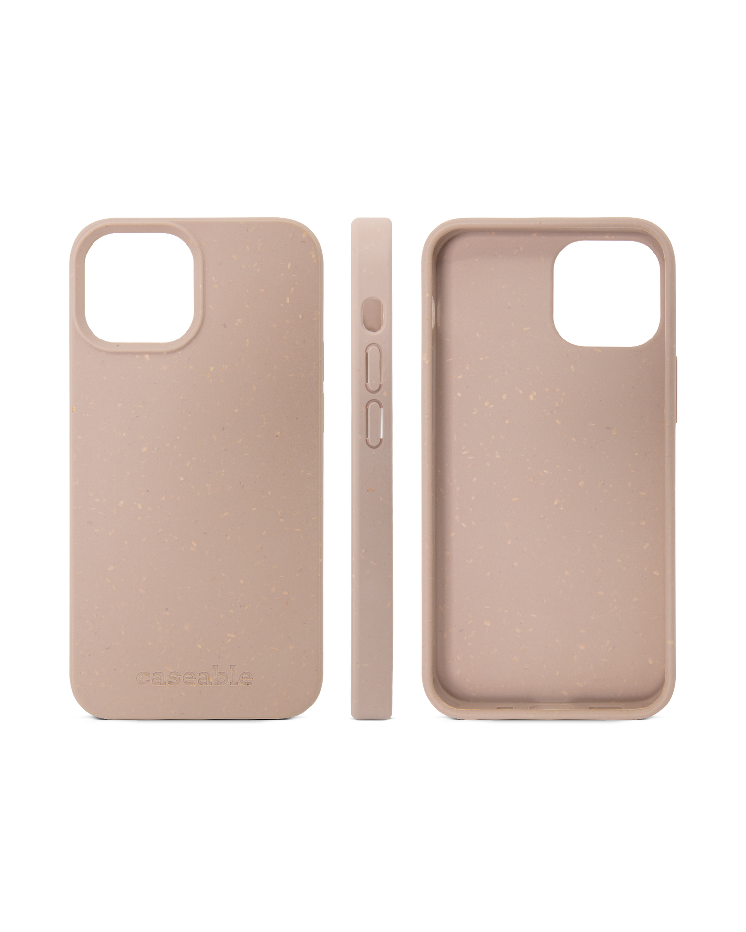 Sandfarbene Nachhaltige Handyhülle für Apple iPhone 13 mini: Seitenansichten