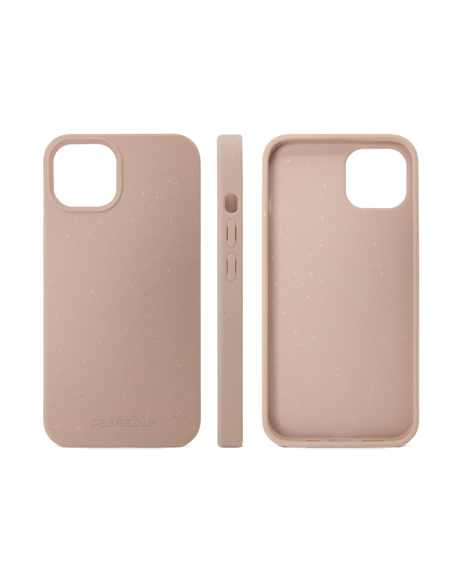 Sandfarbene Nachhaltige Handyhülle für Apple iPhone 13: Seitenansichten