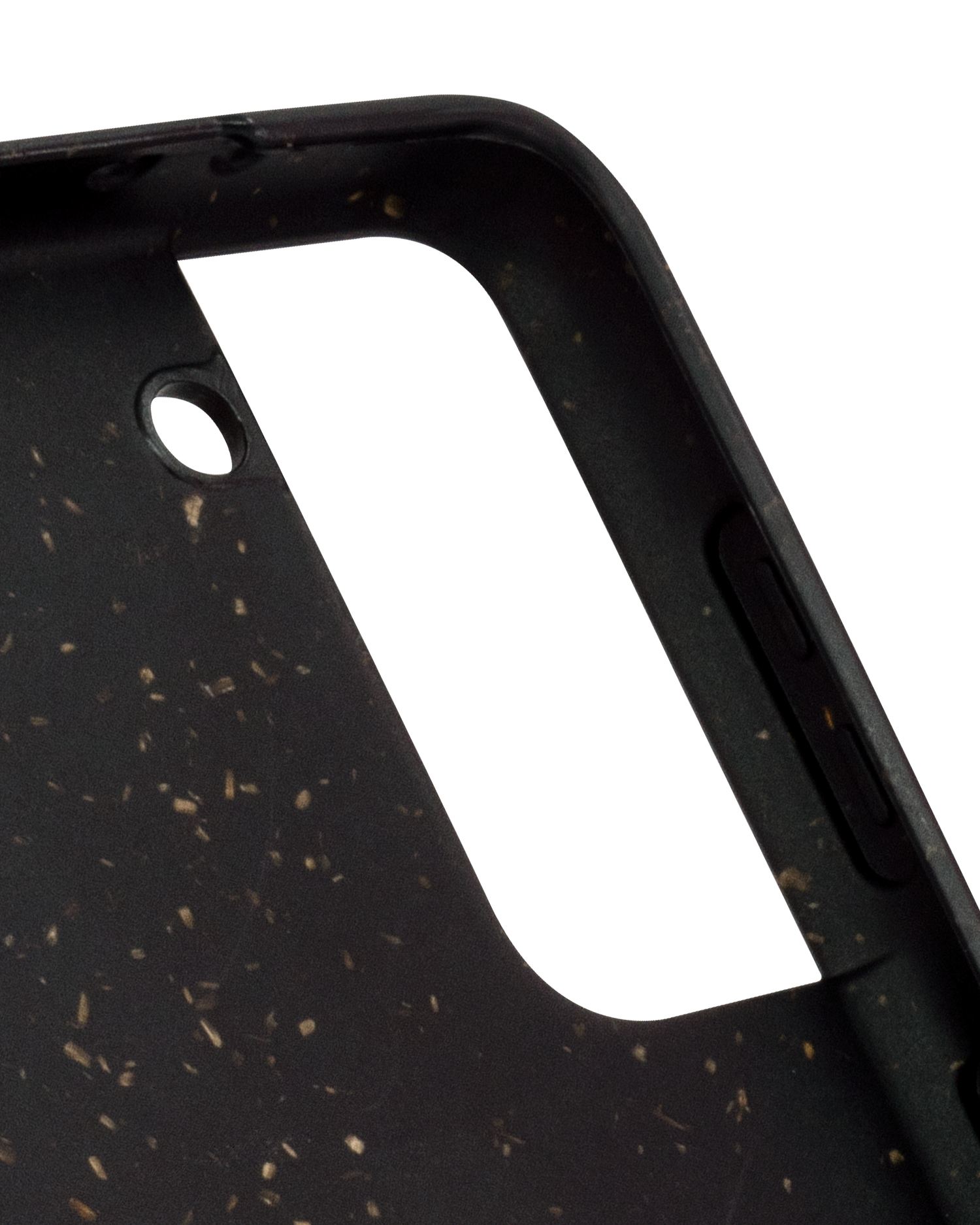 Schwarze Nachhaltige Handyhülle für Samsung Galaxy S21: Details Außen
