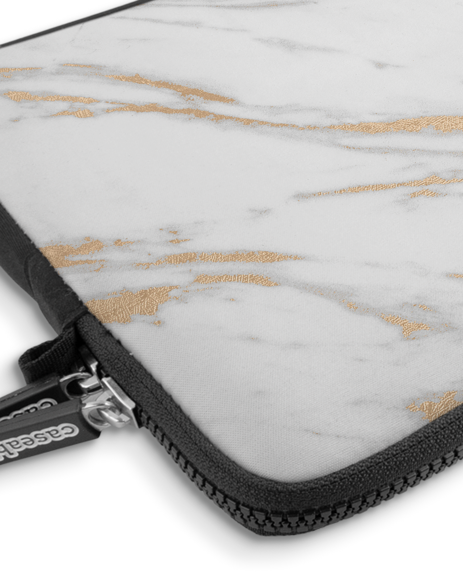 Gold Marble Elegance Premium Laptoptasche 13 Zoll mit Gerät im Inneren