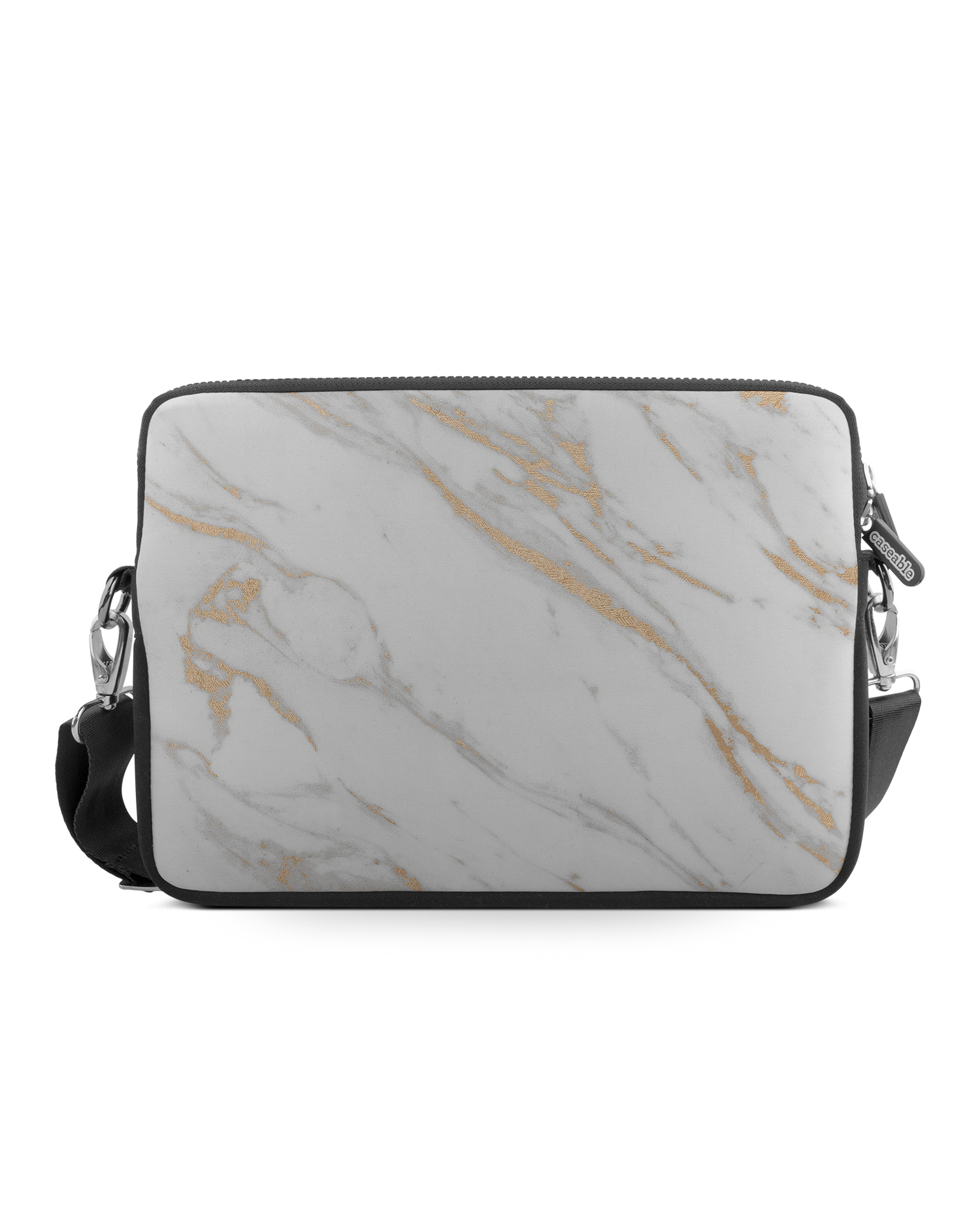 Gold Marble Elegance Premium Laptoptasche 13 Zoll: Vorderansicht