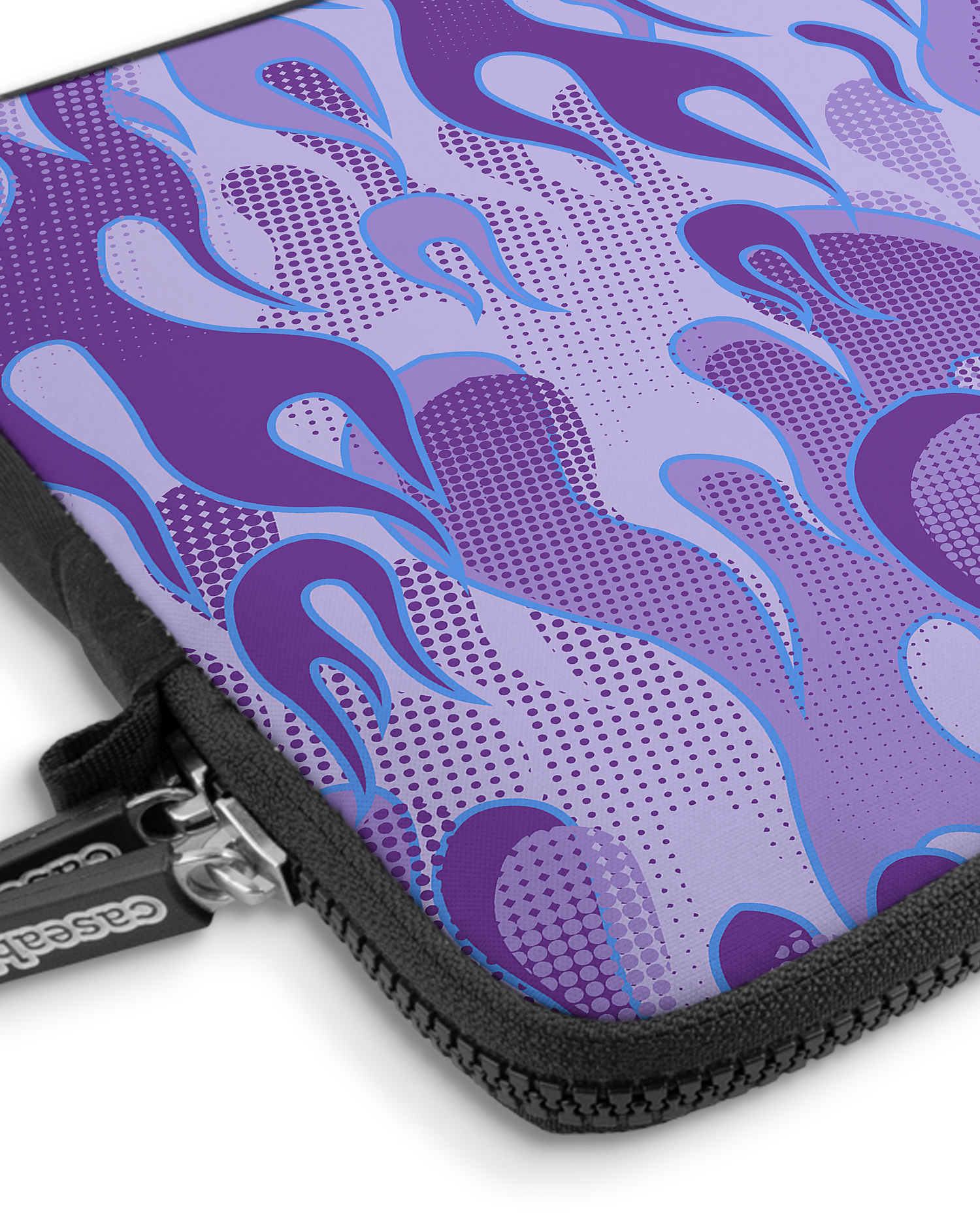 Purple Flames Premium Laptoptasche 13 Zoll mit Gerät im Inneren