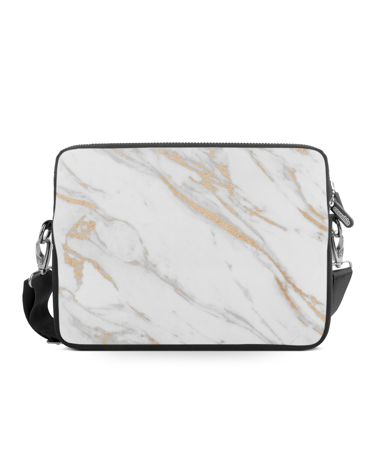 Gold Marble Elegance Premium Laptoptasche 15 Zoll: Vorderansicht