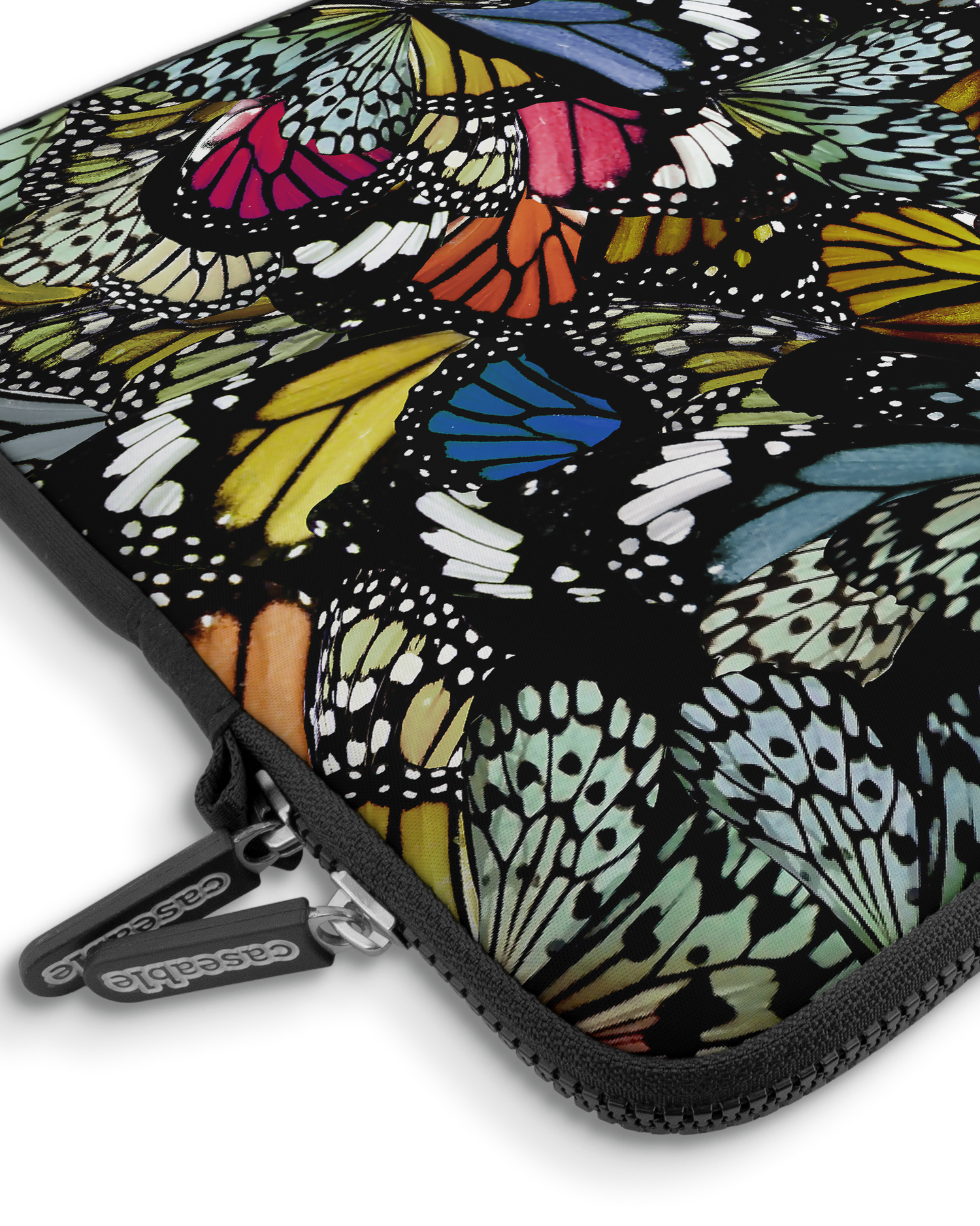 Psychedelic Butterflies Premium Laptoptasche 15 Zoll mit Gerät im Inneren