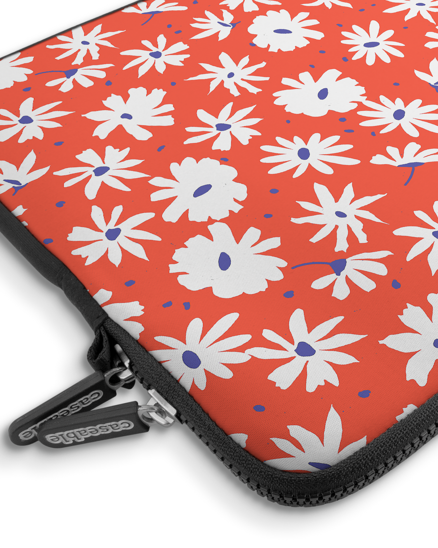 Retro Daisy Premium Laptoptasche 15 Zoll mit Gerät im Inneren