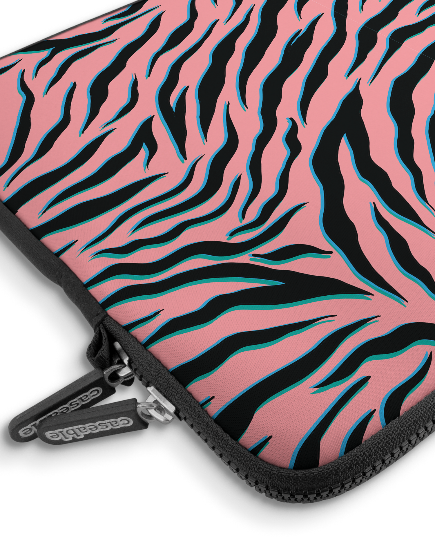 Pink Zebra Premium Laptoptasche 15 Zoll mit Gerät im Inneren