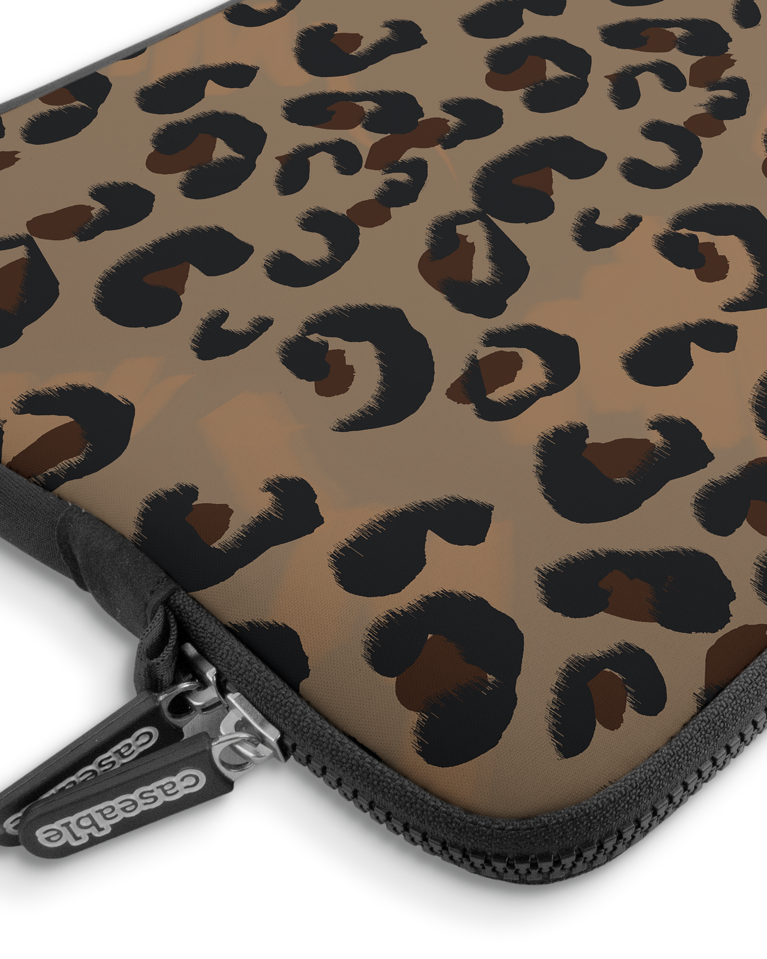 Leopard Repeat Premium Laptoptasche 13-14 Zoll mit Gerät im Inneren