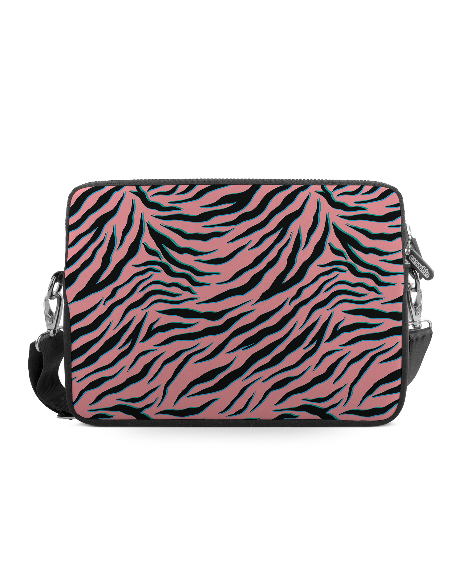 Pink Zebra Premium Laptoptasche 13-14 Zoll: Vorderansicht