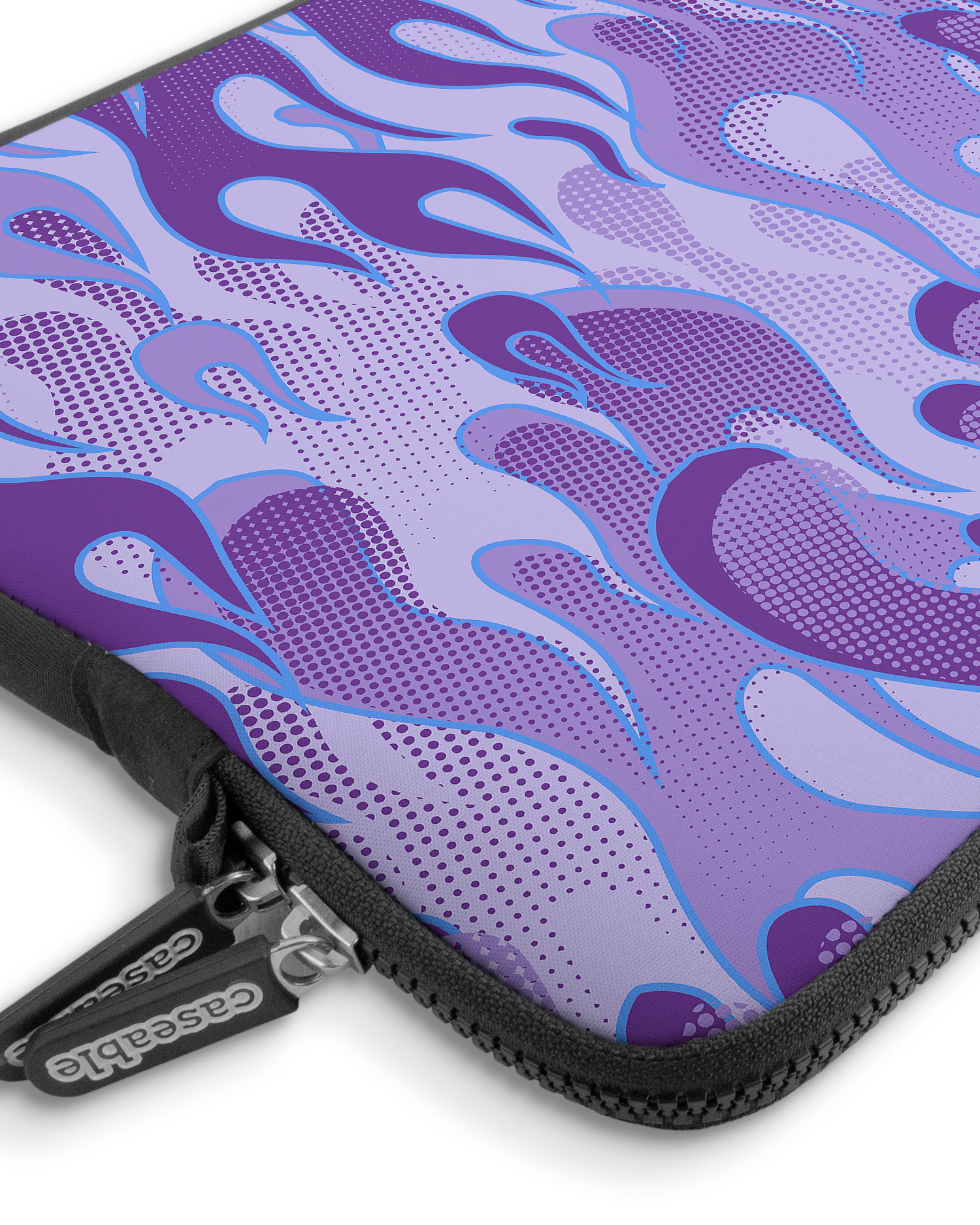 Purple Flames Premium Laptoptasche 13-14 Zoll mit Gerät im Inneren