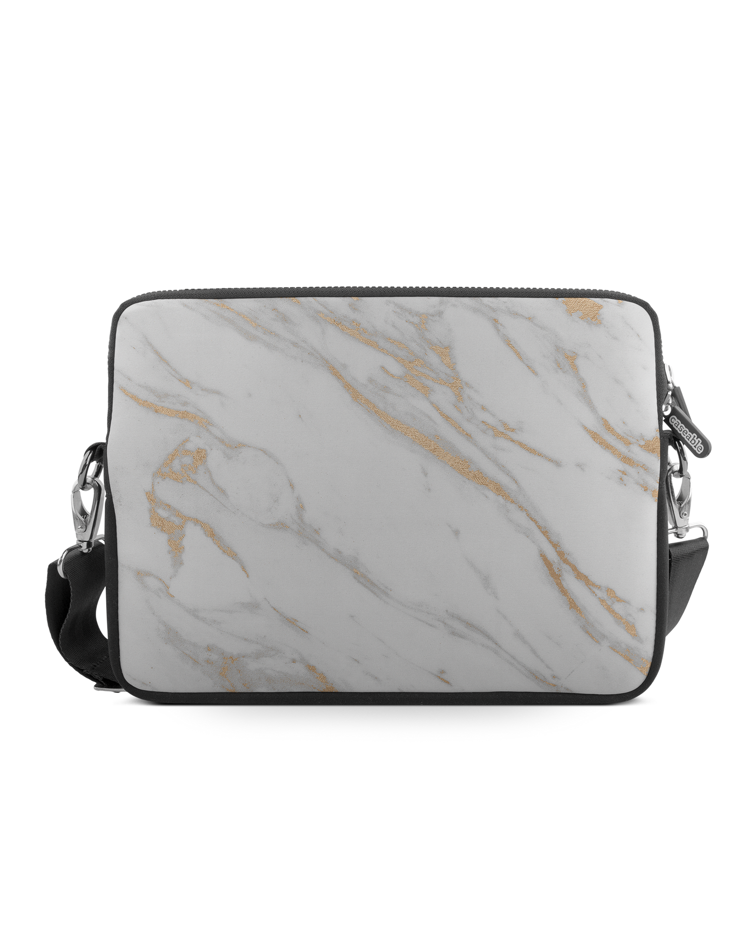 Gold Marble Elegance Premium Laptoptasche 17 Zoll: Vorderansicht