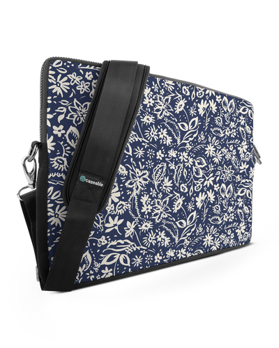 Ditsy Blue Paisley Premium Laptoptasche 17 Zoll
