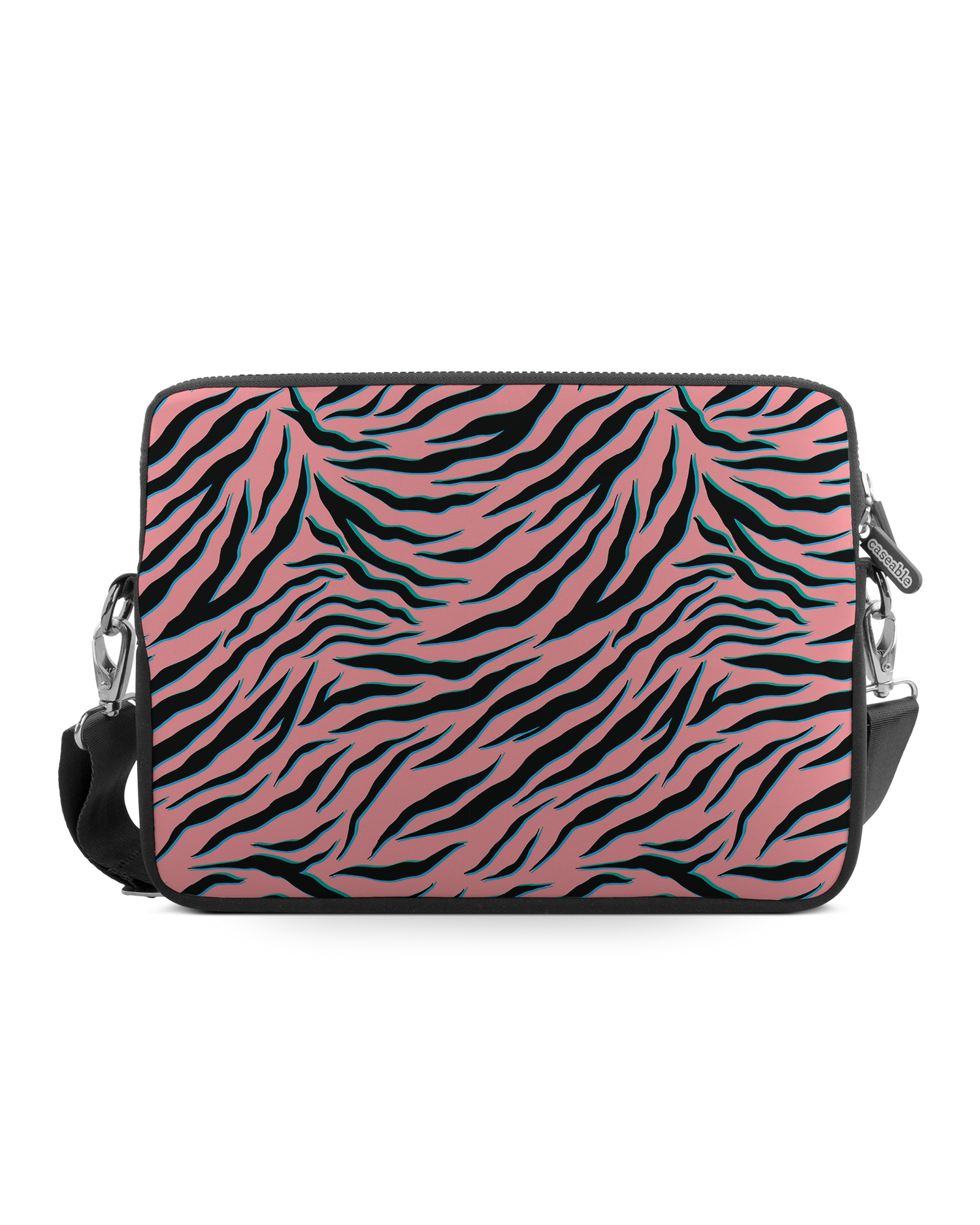 Pink Zebra Premium Laptoptasche 17 Zoll: Vorderansicht