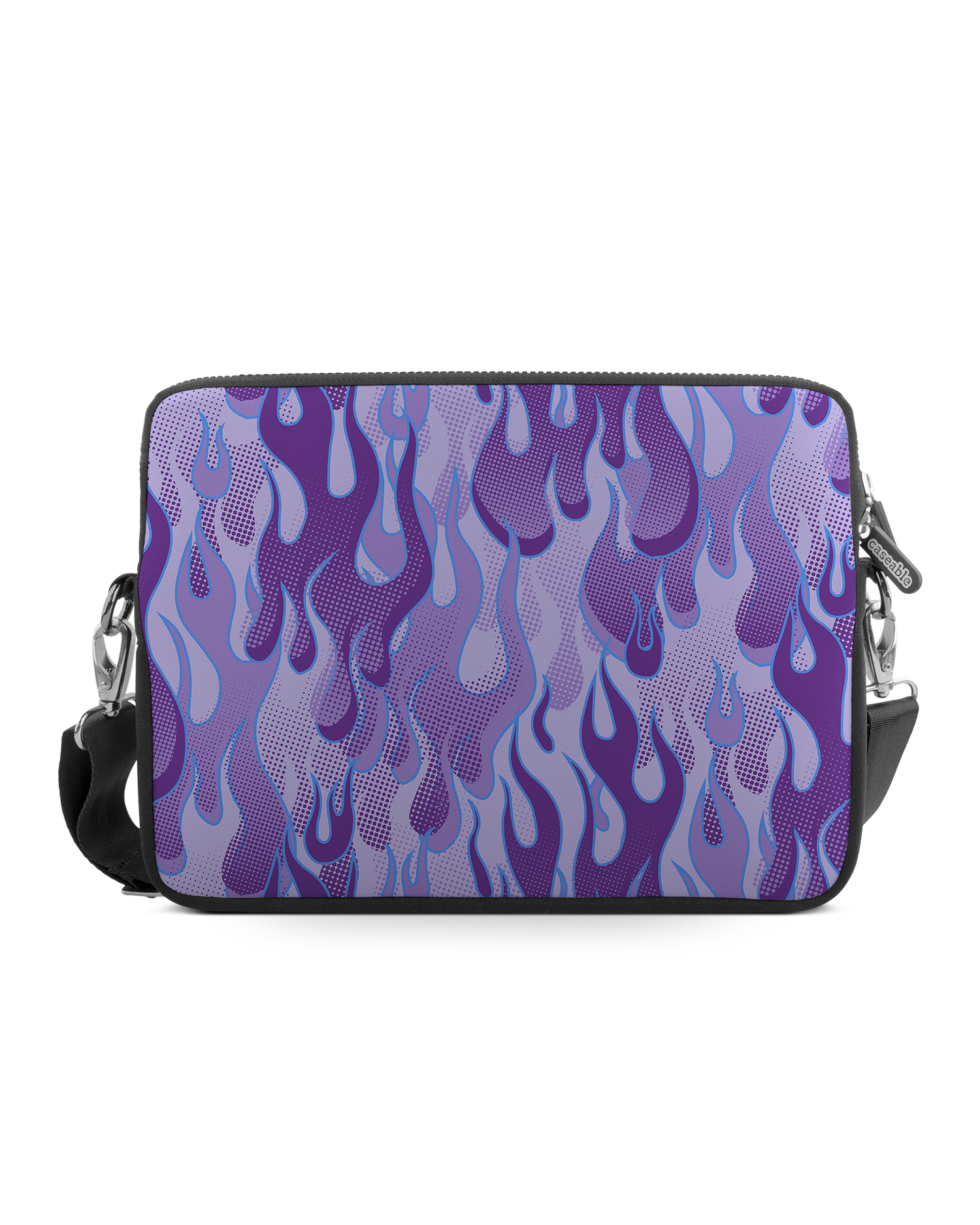 Purple Flames Premium Laptoptasche 17 Zoll: Vorderansicht
