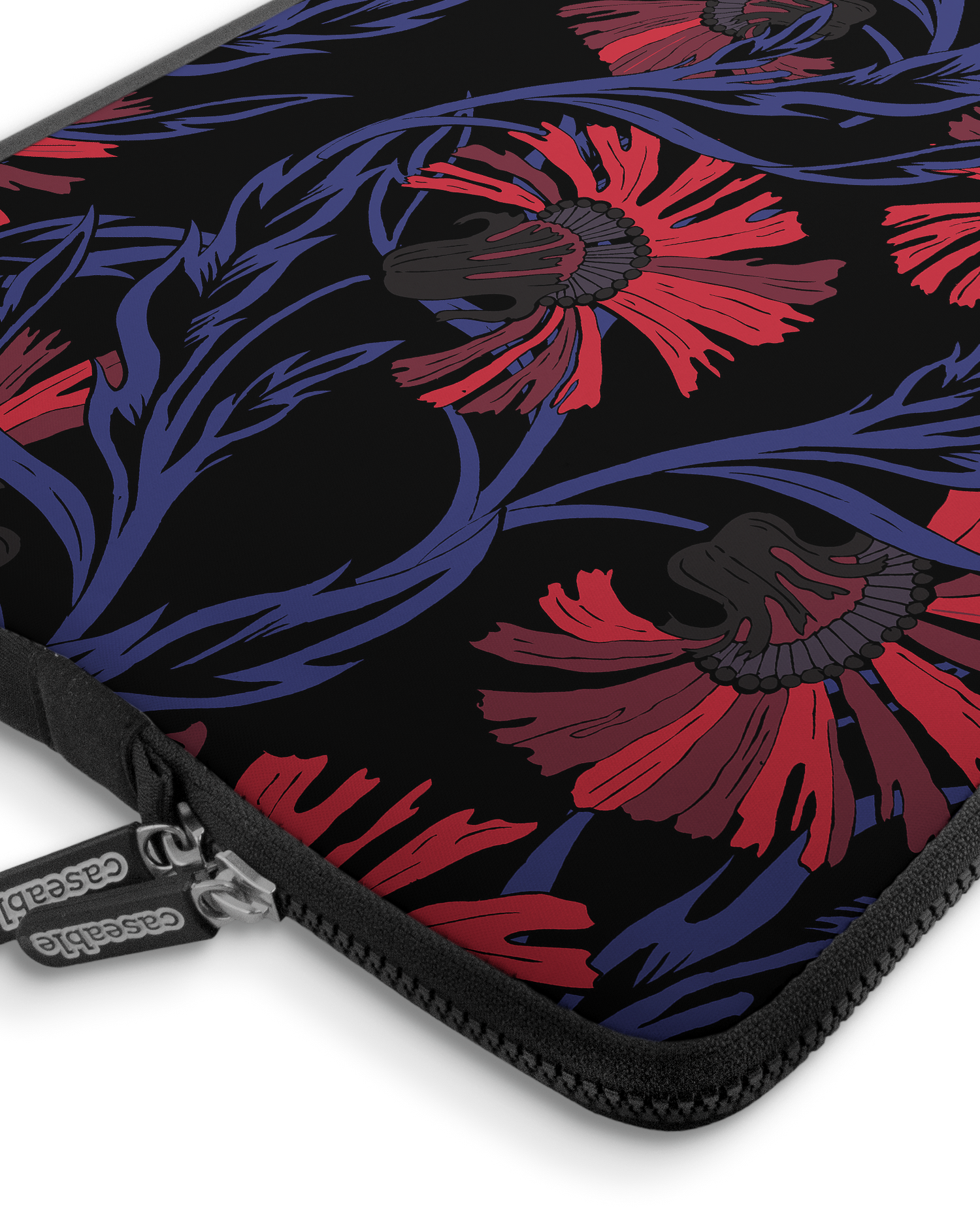 Midnight Floral Premium Laptoptasche 17 Zoll mit Gerät im Inneren